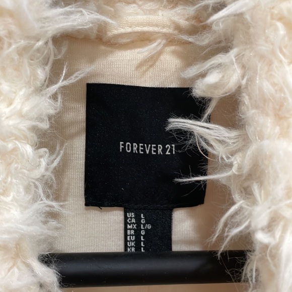 Forever 21 Fuzzy Coat - crème - large - Picture 5 of 7